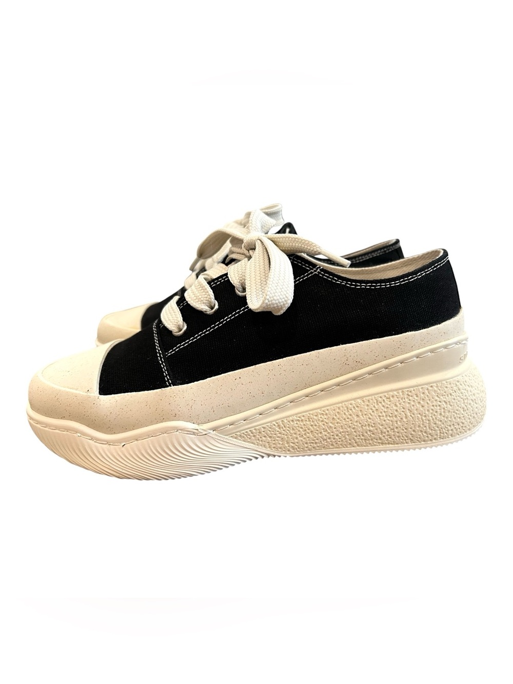 Stella McCartney Loop Platform Sneakers EU 37 Black White Vegan Made in Spain - Picture 6 of 15